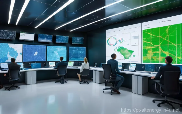 대체에너지 시장에 대한 예측 - **Prompt:** A visually stunning, high-tech control room bathed in soft, natural light, where a diver...