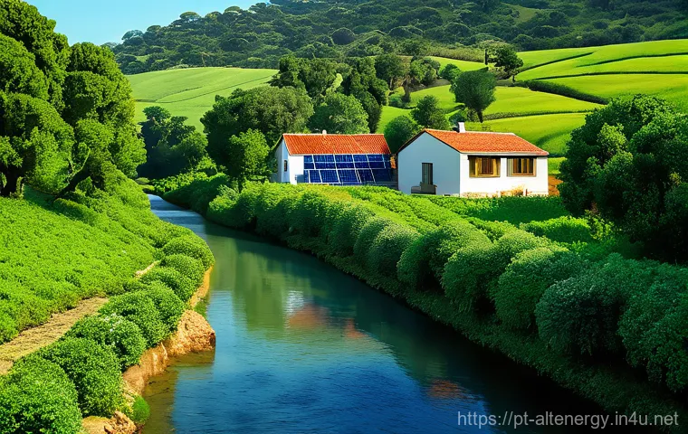 소형 수력 발전 - **Prompt 1: Community Empowerment through Small Hydroelectric Plants (PCHs)**
    A picturesque aeri...